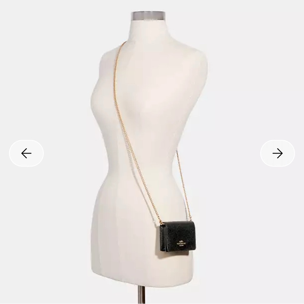 NWT🍎Coach Mini Wallet On A Chain in Black Bag Card Case C0059 Gift Casual Summer - Picture 6 of 6